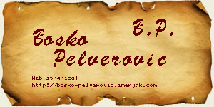 Boško Pelverović vizit kartica